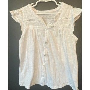 Simply Styled Girls White Flutter Sleeve Top 10-12
